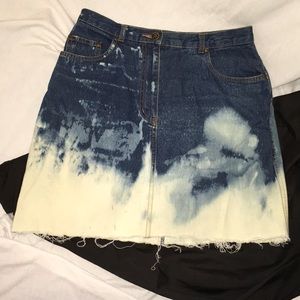 One of a kind Vintage 80s Acid wash cotton denim skirt